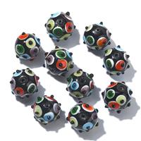 Airssory Pcs Handmade Lampwork Loose 10 15~16mm Glass Black Making