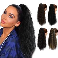 ZAIQUN Yaki Ponytail Curly Drawstring 22 Extension Womens(8-27#)