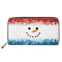 HUGS IDEA Christmas Purse for Women Snowflake Red White Blue Xmas