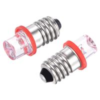 sourcing map Screw Base LED Bulb DC Hollow E10 24V 0.25W Box, Red 10