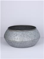 Gisela Graham 2 x Galvanised Metal Basin Bowl, Lrg