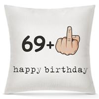WenmthG Birthday Gifts Men Women, Cushion 70th 4545 White, 69+1