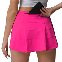 Husnainna High Waisted Pleated Tennis Skirt with 018BZQ-Hot Pink/g14