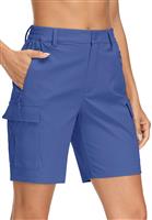 MAGCOMSEN Women's Travel Shorts Cargo Shorts Lightweight Hiking 5 Blue