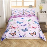 Loussiesd Butterfly Duvet Cover Set Double Girls 200x200cm 2 3