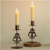 Sziqiqi Skeleton Candlestick Holders for Halloween: Black 2 Tapered