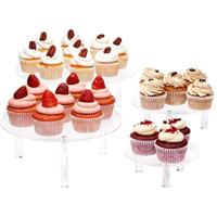 Round Acrylic Cake Stands Clear Dessert Display Holders in Sizes 4 (4