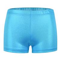 Maeau Girls Gymnastic Shorts, Shiny Ballet Dance Short, 1PC Blue 120