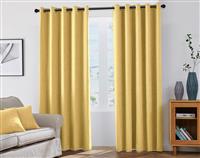 COASTLINE Luna brushed eyelet curtains blackout Yellow 2 90" x 54"