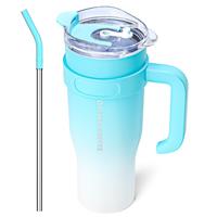 Tumbler with Straw and Lid, Travel mug with 40oz Large Blue White