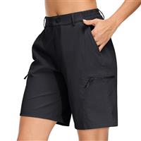 KEFITEVD Women's Outdoor Shorts Quick Dry Hiking Pockets,Black,S