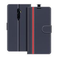 COODIO Phone Case For OPPO Reno Z, Magnetic Flip Leather 2 2 Blue/Red