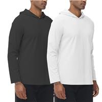 Pack Men's Activewear Long Sleeve Tops Gym Light XYKJFIT 2 Black/White