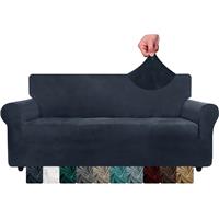 CHELZEN Velvet Couch Covers Seater Thick Stretch Sofa 3 (3 Blue)