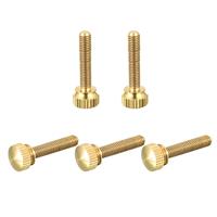 sourcing map Knurled Thumb Screws, Shoulder Bolts 5Pcs M5x25mm Brass