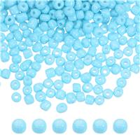 sourcing map Beads 2000Pcs Small Glass 6/0 4mm Small Making, Blue