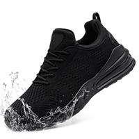 LARNMERN Mens Trainers Running Shoes Non-Slip Walking Shoes(Black,3.5)