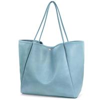 Oversize Vegan Leather Tote Women Weekender Bag Hoxis HOXIS Blue,