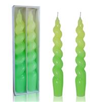 Gedengni Spiral Taper Candles Short Candles Green 7.5inches Tapered 2