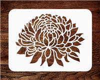 Chrysanthemum Stencil - - Reusable Flower 21.5 x 16.5 cm Large Glass