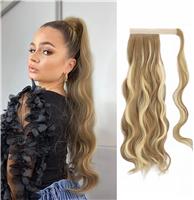 FESHFEN Long Wavy Ponytail Body Wavy Wrap Around Hair Extensions 60cm