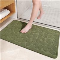 COLOR&GEOMETRY Rubber Backed Bath Mat Non Slip Thin 40 x 60 cm, Green