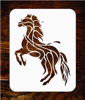 Horse Stencil - Reusable Geometric Decor Stylized -26.5 x 33 cm Glass
