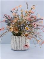 Gisela Graham 1 x Hammered Silver Metal Ribbed Dec. Pot Cover
