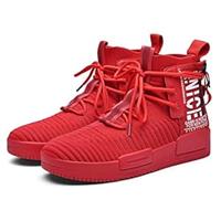 (RED ONLY) Fushiton Mens Trainers Running Shoes Hi Top Sneakers Walking Red