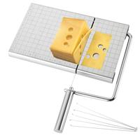 MIVIDE Cheese Slicer Cutter Board,Stainless Steel Cheese Cutter with 5