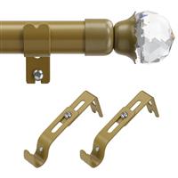 Curtain Poles, Single Curtain Rod Curtain Poles 76-117cm, 2.5cm Gold