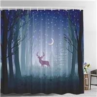 Batmerry Wild Animal Shower Curtain,Jungle Deer Pink 72x72 inches.
