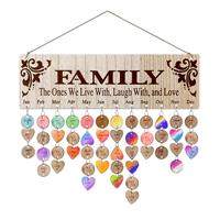 Wall Calendar Wooden Family Planner Hanging Board, DIY 2025, (100Pcs