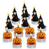 LASENTEUR Halloween Candles Set, Tealights Candles, Pumpkin 12