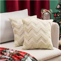 MIULEE Set of Cushion Covers Fluffy Pillowcase 2 40x40 cm 16x16 Pink