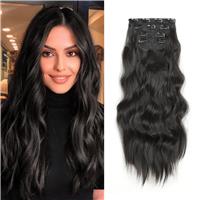 Hair Clip Extensions in,24inch Extension,4Pcs Extensions Black(1B#)