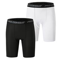 HYCOPRTO Men's Compression Shorts Sports Spandex XL, Black+White)