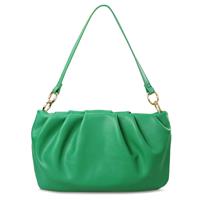 Women Ruched Shoulder Handbag Cloud Pouch Hobo Bag Convertible Green