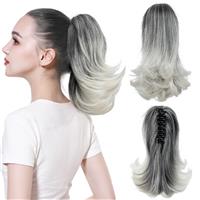 CJL HAIR Clip in Ponytail Inch Extension 12 Extensions Extension White