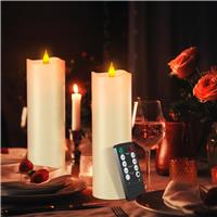 Yme Ivory Flameless Candles with Remote, LED Battery 2pcs 8in Wax
