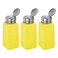 sourcing map Solvent Alcohol Dispensers Push 3pcs 250ml(8.5oz) Yellow