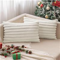 MIULEE Christmas Set of Plush Velvet 2 Faux 30 x 50 cm 12 x 20 White