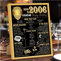 Benjia Poster Framed UK, Happy 2006 18th 18 Golden (8x10 Black)