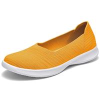 konhill Women's Loafers Slip on Knit Dressy Shoes Walking 6UK Yellow