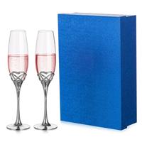 Inweder Champagne Flutes Wedding Gifts - Set of 2 Gold Glasses Box