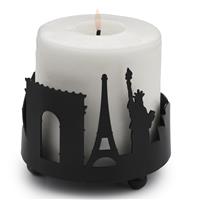 JJ PRIME - Skyline Candle Holder for Room Decor | Silhouette Black