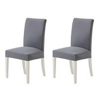 MIULEE Light Grey Chair Covers Set of High Back Chair 2，Stretch