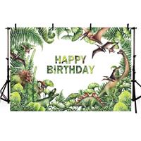 MEHOFOTO Dinosaurs Themed Photo Studio Background Safari 7x5ft Green