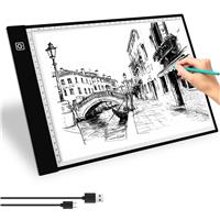 Yeahmart Ultra-thin LED Light Copy Board Drawing Light Pad with A4 Box