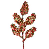 Gisela Graham 24 x Multi Sparkling Holly Pick